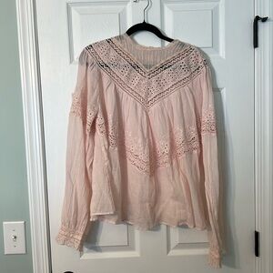Free people light pink blouse